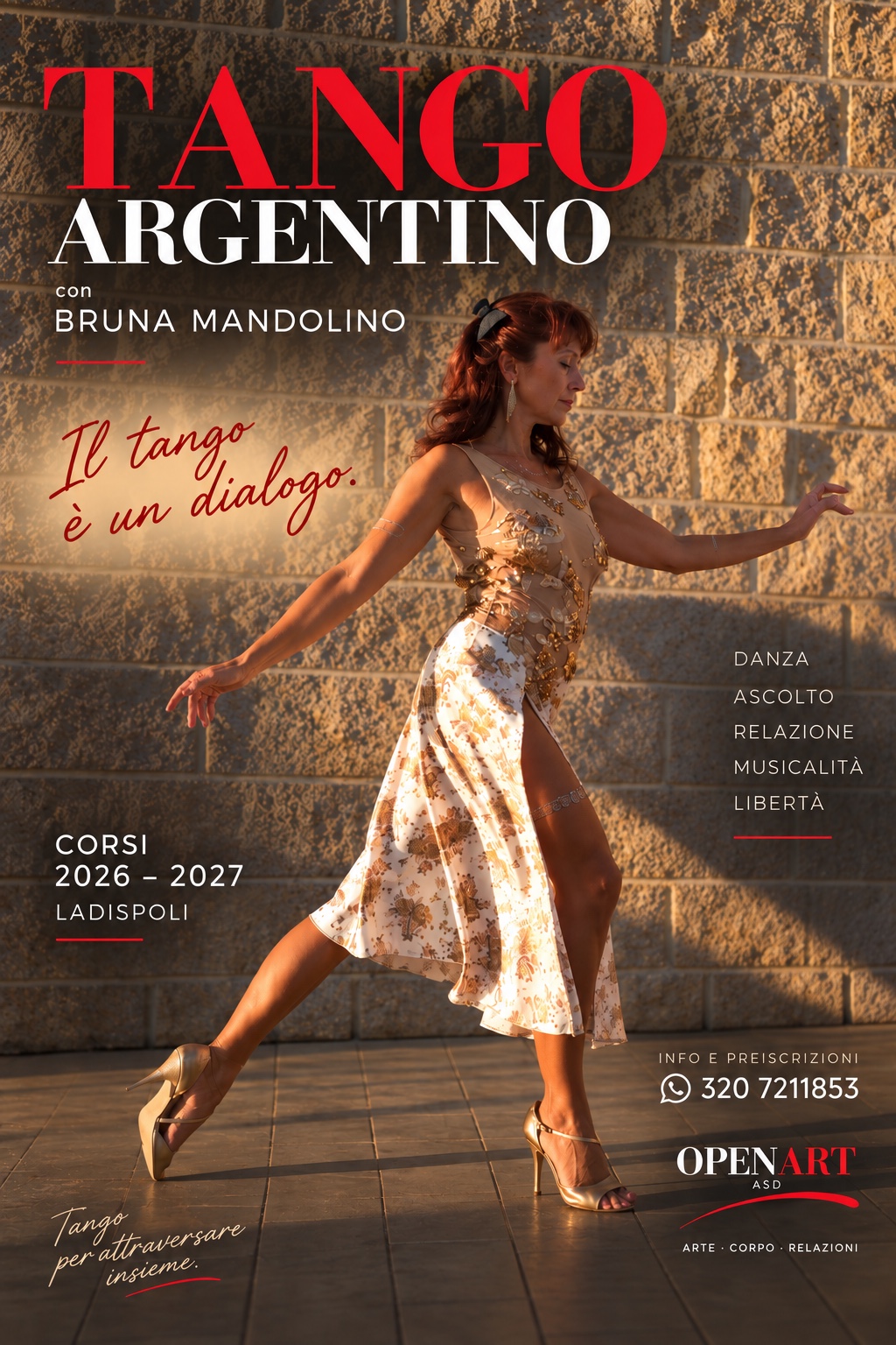 Locandina dei corsi di tango argentino OpenART 2026–2027 a Ladispoli